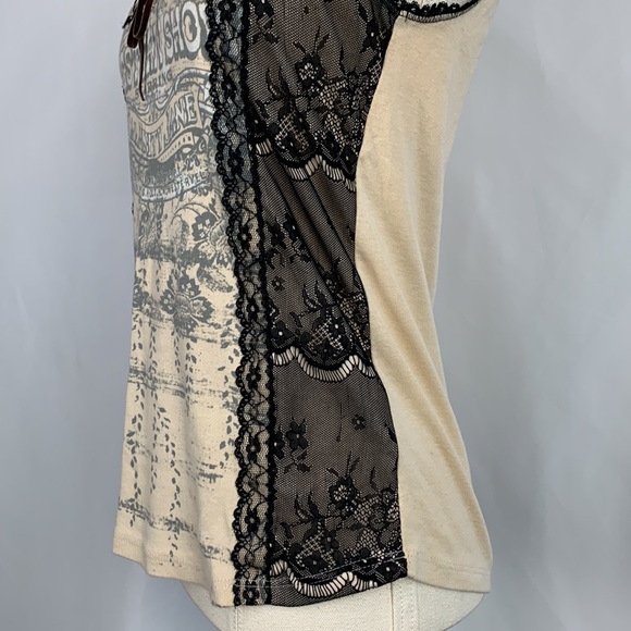 Vanilla Sugar Tan Western Print With Lace Tank Top - Picture 11 of 16